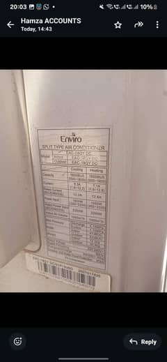 Enviro Ac 1.5 ton 18QY DC