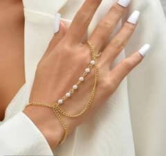 Pc Alloy Gold Plated Beautiful Pearls Bracelet