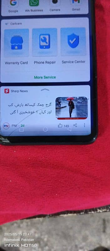 Infinix note 10 with box 10/9 condition only per break ha small hah 9