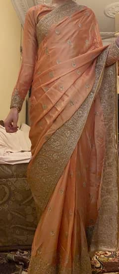Peach saree