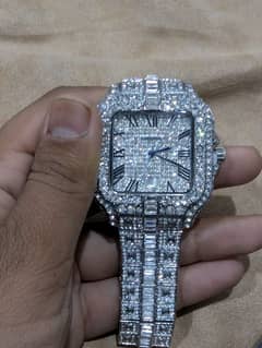 Cartier white diamond watch