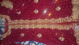 red mehroon bridal lehenga