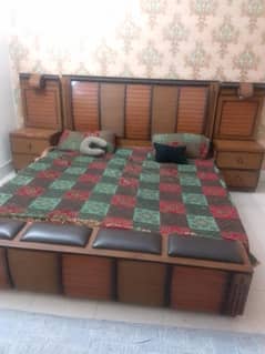 bed  with two side table lighting dressing table