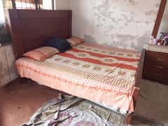 king size bed+2 side tables+dressing table+4 seater sofa set