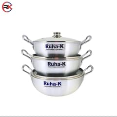 Dinner Set/Metal Cooking Set/Handi Set/Stainless steel/Silvano Set