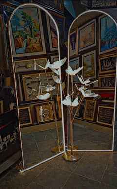 simple  light standing mirrors  hole 6ft. 5.5ft. 5ft .
