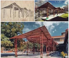 bamboo shade/bamboo animal shades/bamboo gazebos/bambu work/conopy