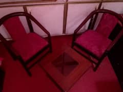 6 wooden chairs and 2 (2*2) table for sale