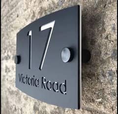 Steel/Glass/Acrylic house plate manufacture/ Sign boards/Award Shields