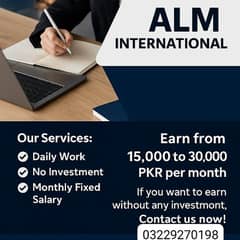 Office base work available  for students and female / Male