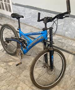 Black and blue bicycle for sale