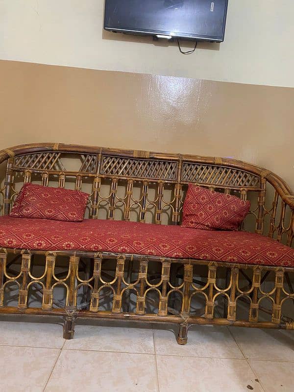 cane sofa set with tables 0