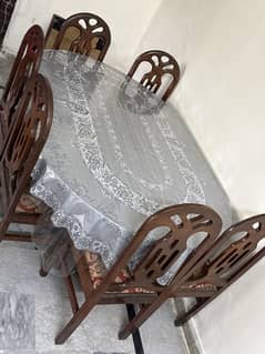 Six person dining table
