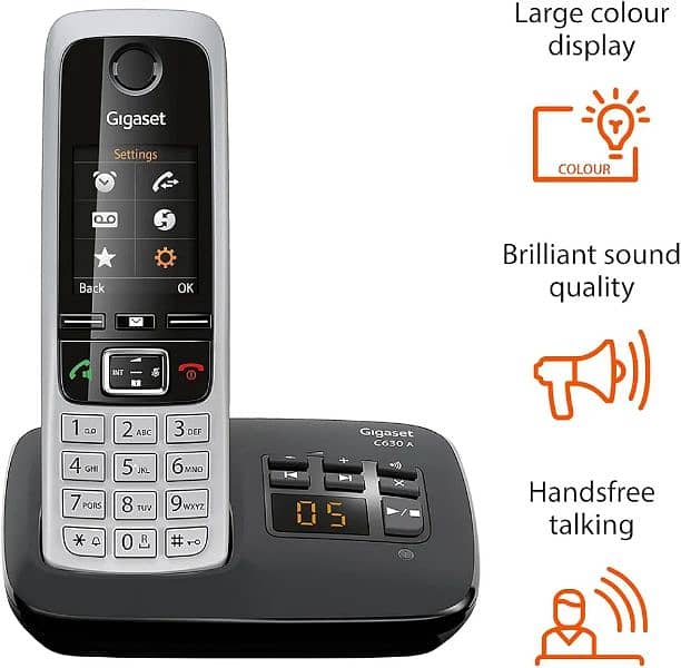 Cordless 3 Handset Gigaset landline phone with intercom phone set 1