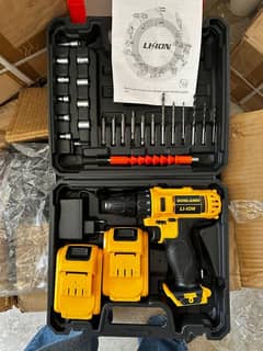 DUNLONDI cordless Rechargeable Drill with Two 24v Lithium batteries