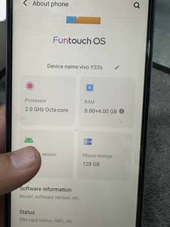 Vivo y33s 8/128 mobile 10/10 condition must Chata Hai