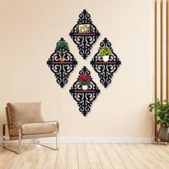Square Grill Wall Hanging Shelves, Pack of 4