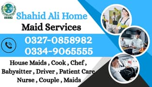 Cook ,Chef, Chienese Cook, House maid , Maids, Driver ,Patient care
