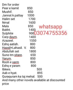 urdu novel, under 1000