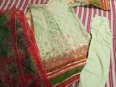 J. 3 piece stitched embroidered suit