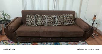 Sofa cum bed with storage