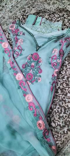 Elegant formal light embroidery dupatta Shirt.