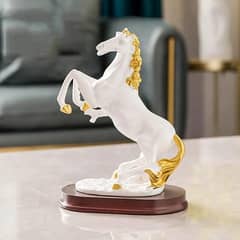 Majestic White & Black Horse Showpiece