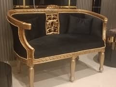 just 1 day used ,wood sofa