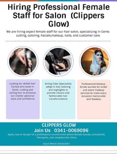 Female Staff Required For Saloon
