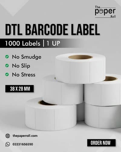 THERMAL PAPER STICKER / BARCODE LABEL STICKER ROLLS
