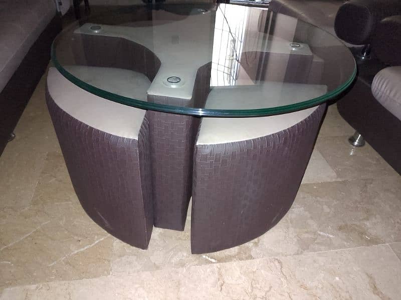 Leather Sofa Set  with unique table 7