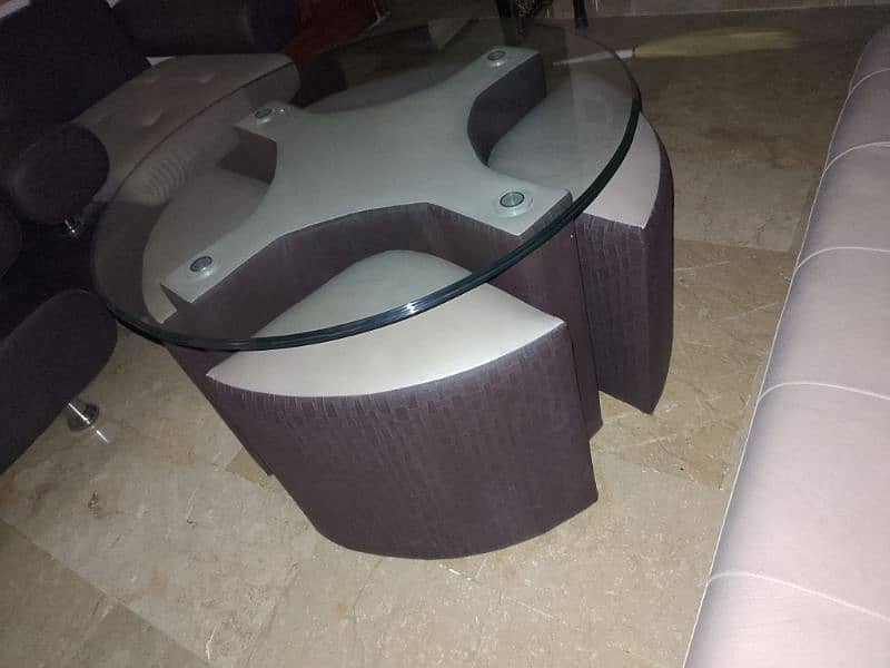 Leather Sofa Set  with unique table 9
