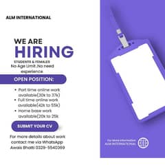 Part time online work available