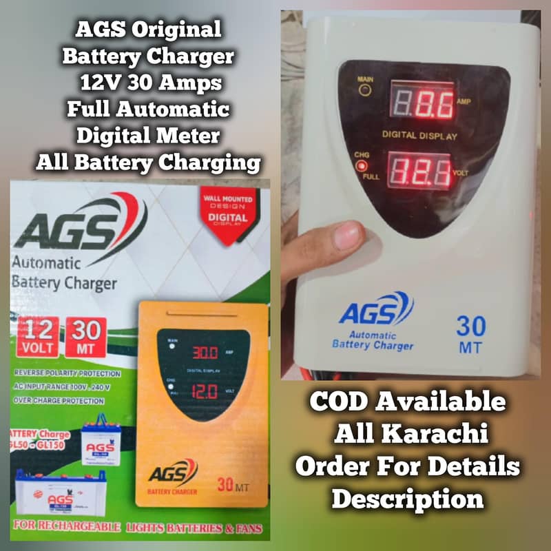 Battery Charger Havy Duty 30 Amp Original AGS Osaka 12 Volt Charger 0