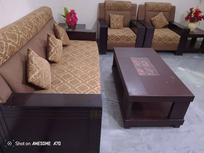 7 Seater sofa set with center & side tables 1