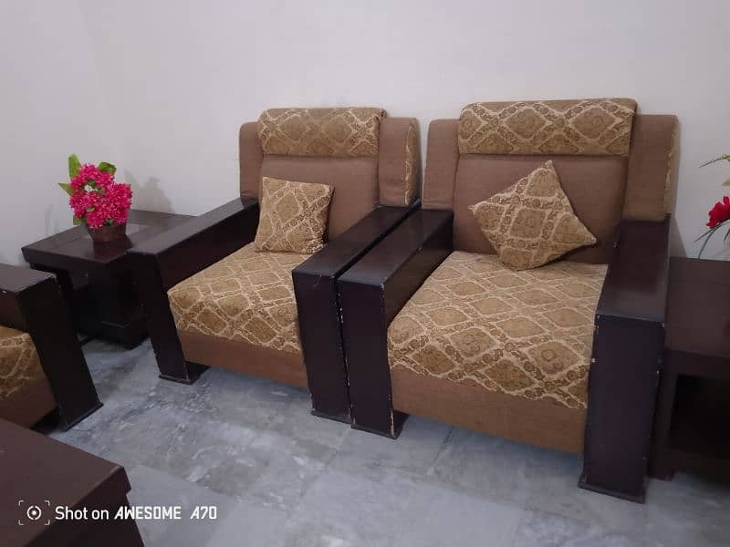 7 Seater sofa set with center & side tables 7