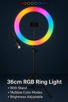 36cm RGB Ring Light with Stand | Brand New | Urgent Sale -