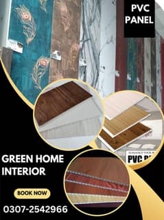 PVC Panel. Wallpaper. Molding Meadia Wall. Wooden vinyl floor. Blind.