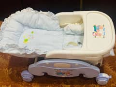 baby cot with folding chair