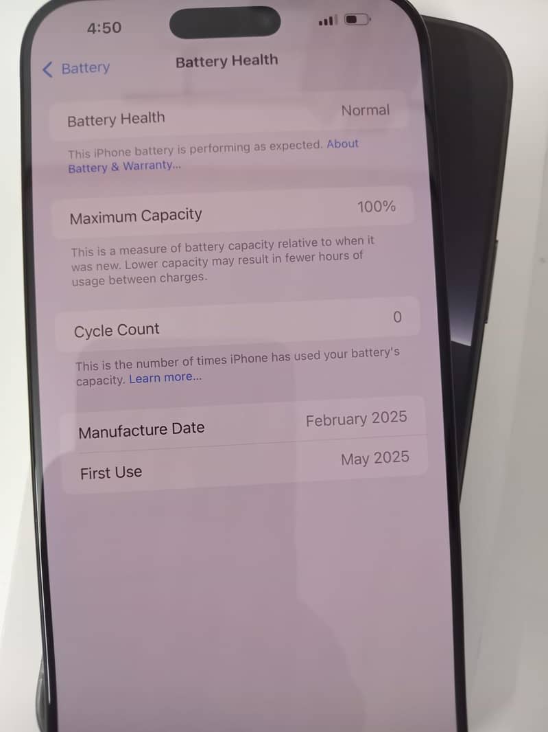 Iphone 16 pro max JV | cycle count 0 4