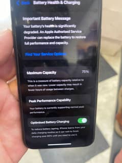 iPhone xs batrrey percentage 75%