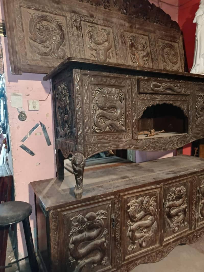 Antique Chinese 1850s side board and dining table antique Imported 13