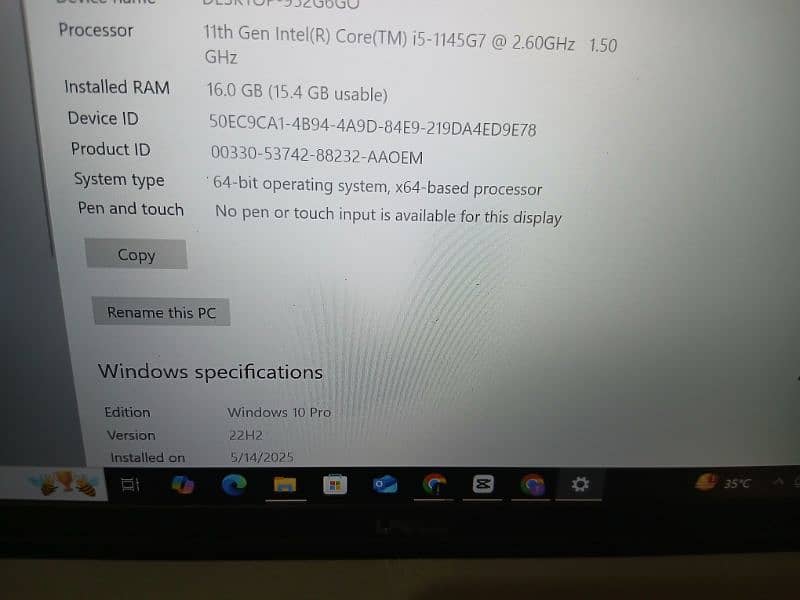 Core i5-11th generation with 16 gb DDR4 Ram and NVme SSD 4