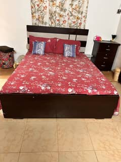 Bed and wardrobe in good condition