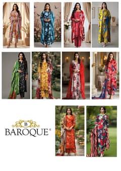 BAROQUE AIRJET LAWN DIGITAL PRINT ALLOVER VOLUME 3Pc*