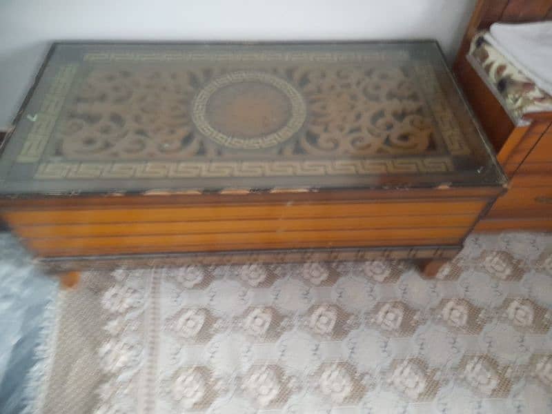 Bed with Mattress, side tables, table, dressing 5