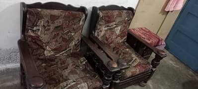 wooden Sofa set | two single sofa | one three seater sofa