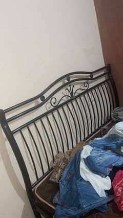 Iron Queen size bed with mattress