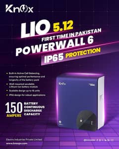 Knox LIO 5.12 Powerwall 6 – IP65 Lithium Battery (150A Discharge)