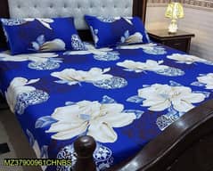 Luxry Bed Sheet Set – Premium Cotton – King Size – Elegant Blue Design